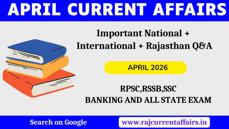 Rajasthan Current Affairs | Latest Raj Current Affairs in Hindi